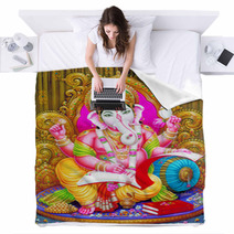 Indian God Ganesh Ji Blankets 10414026