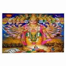 Indian God Krishna In Virat Roop Rugs 3108913
