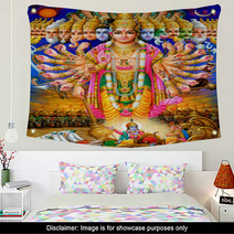 Indian God Krishna In Virat Roop Wall Art 3108913