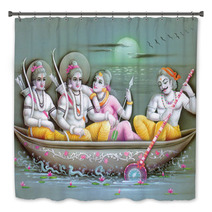 INDIAN GOD RAM JI PASSING RIVER IN THE BOTE OF KEVET Bath Decor 5630570