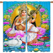 Indian Godess Saraswate Maa Window Curtains 3109668