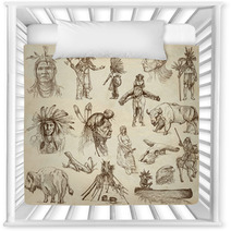 INDIANS And Wild West. Collection Of Hand Drawn Illustrations Nursery Decor 60296784