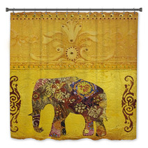 Indischer Elefant Gemalt Bath Decor 19595170