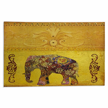 Indischer Elefant Gemalt Rugs 19595170