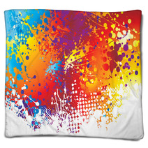 Ink Splat Rainbow Bottom Blankets 11628883