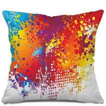 Ink Splat Rainbow Bottom Pillows 11628883