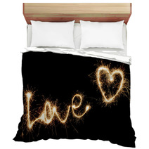 Inscription Love And Heart Of Sparklers. Bedding 55946360