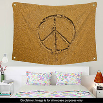 Inscription On In Texture Of Sand: A Symbol Pacifik Wall Art 53772067