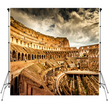 Inside Of Colosseum In Rome, Italy Backdrops 59398873