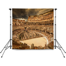 Inside Of Colosseum In Rome, Italy Backdrops 59398896