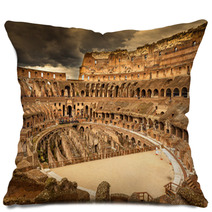 Inside Of Colosseum In Rome, Italy Pillows 59398896