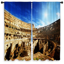 Inside Of Colosseum In Rome, Italy Window Curtains 41312913