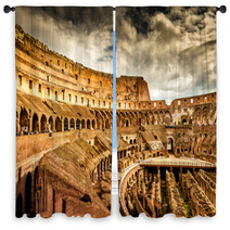 Inside Of Colosseum In Rome, Italy Window Curtains 59398873