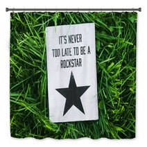 Inspirational Funny Poster- Quote NEVER LATE TO BE ROCKSTAR Bath Decor 70195485
