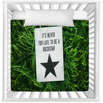 Inspirational Funny Poster- Quote NEVER LATE TO BE ROCKSTAR Nursery Decor 70195485