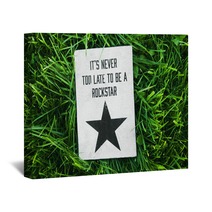 Inspirational Funny Poster- Quote NEVER LATE TO BE ROCKSTAR Wall Art 70195485