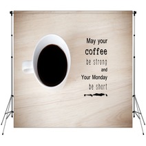 Inspirational Quote On Coffee Cup Background Backdrops 87302992