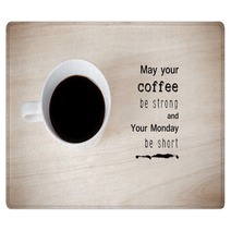 Inspirational Quote On Coffee Cup Background Rugs 87302992