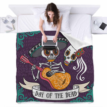Invitation Poster To The Day Of The Dead Party Dea De Los Muertos Card Blankets 107500694
