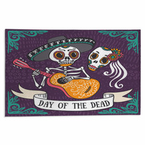 Invitation Poster To The Day Of The Dead Party Dea De Los Muertos Card Rugs 107500694