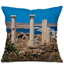Ionian Column Capital, Architectural Detail On Delos Island, Gre Pillows 68449100