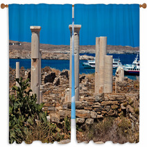 Ionian Column Capital, Architectural Detail On Delos Island, Gre Window Curtains 68449100