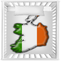 Ireland Button Flag Map Shape Nursery Decor 9450315