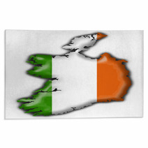 Ireland Button Flag Map Shape Rugs 9450315