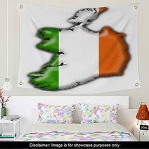 Ireland Button Flag Map Shape Wall Art 9450315