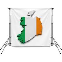 Ireland Flag Map Shape Backdrops 48901092