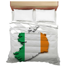 Ireland Flag Map Shape Bedding 48901092