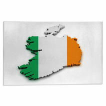 Ireland Flag Map Shape Rugs 48901092