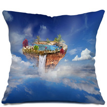 Island Flying In The Sky And Clouds Pillows 60152446