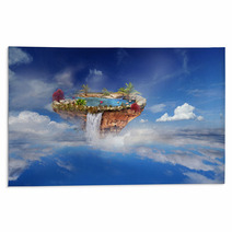 Island Flying In The Sky And Clouds Rugs 60152446