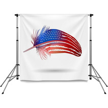 Isolated Feather On White Background. American Flag Backdrops 60213721