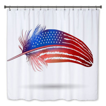 Isolated Feather On White Background. American Flag Bath Decor 60213721