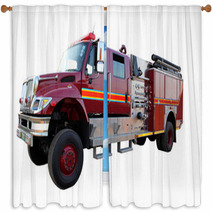 Isolated Fire Truck Picture Window Curtains 54248350