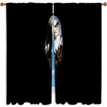 Isolated Intense Eagle Stare Window Curtains 124316115