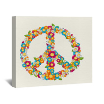 Isolated Peace Symbol Made With Flowers Composition EPS10 File. Wall Art 56362786
