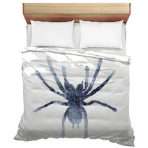 Isolated Watercolor Gray Silhouette Spider Insect Bedding 236421080