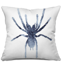 Isolated Watercolor Gray Silhouette Spider Insect Pillows 236421080