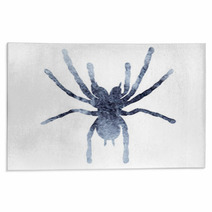 Isolated Watercolor Gray Silhouette Spider Insect Rugs 236421080