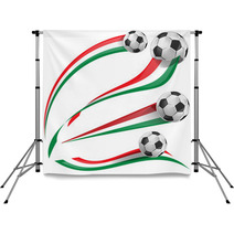 Italian Flag Set With Soccer Ball Backdrops 63864327