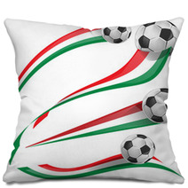 Italian Flag Set With Soccer Ball Pillows 63864327
