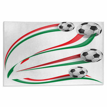 Italian Flag Set With Soccer Ball Rugs 63864327