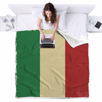 Italian Grunge Flag. Vector Illustration Blankets 68331857