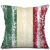 Italian Grunge Flag. Vector Illustration Pillows 67844008