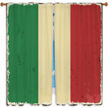 Italian Grunge Flag. Vector Illustration Window Curtains 68331857