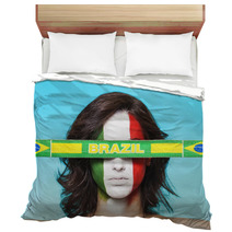 Italian Supporter For FIFA 2014 With Brazil Flag Bedding 65722312
