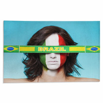 Italian Supporter For FIFA 2014 With Brazil Flag Rugs 65722312